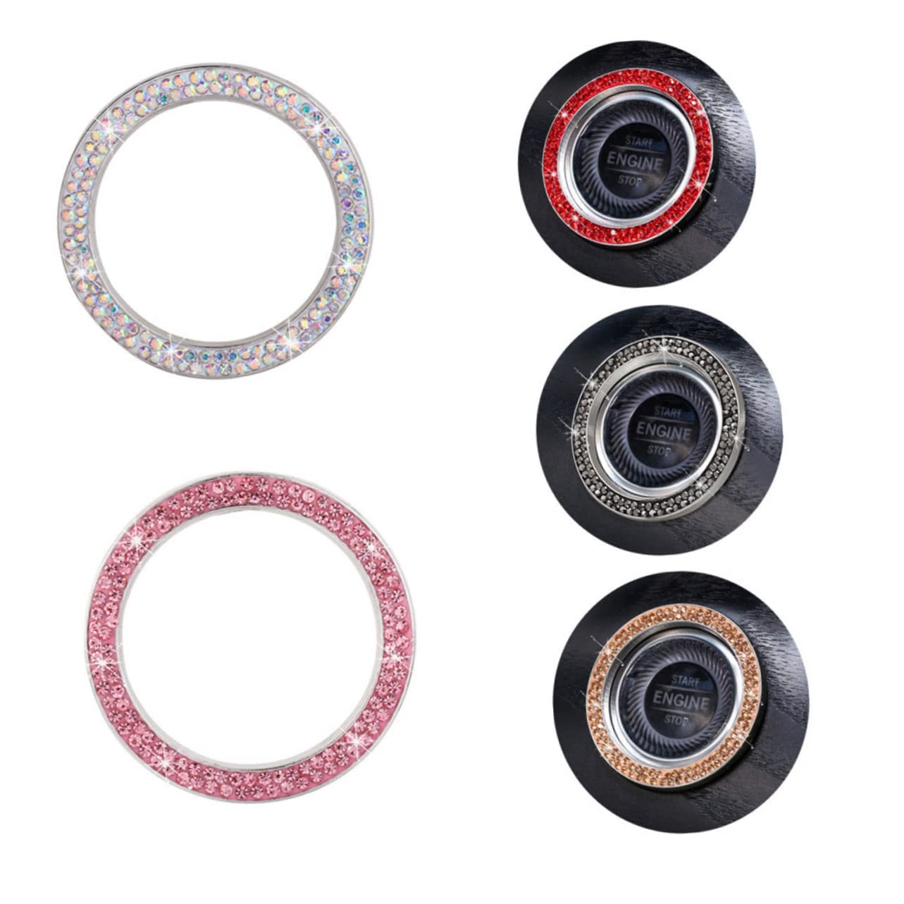 ULTECHNOVO 15stücke Teiliges Set Krone Form Strass Auto Ventilkappen Mit Zündknopf- Dekorative Reifenstaubkappen Für Langlebige Nutzung Schützt Regen Weiß