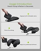 Vista 7 de BENEUNDER Almohada de cuello de viaje para avión, almohada inflable compacta de 360 ° de apoyo para la cabeza, cómoda funda transpirable