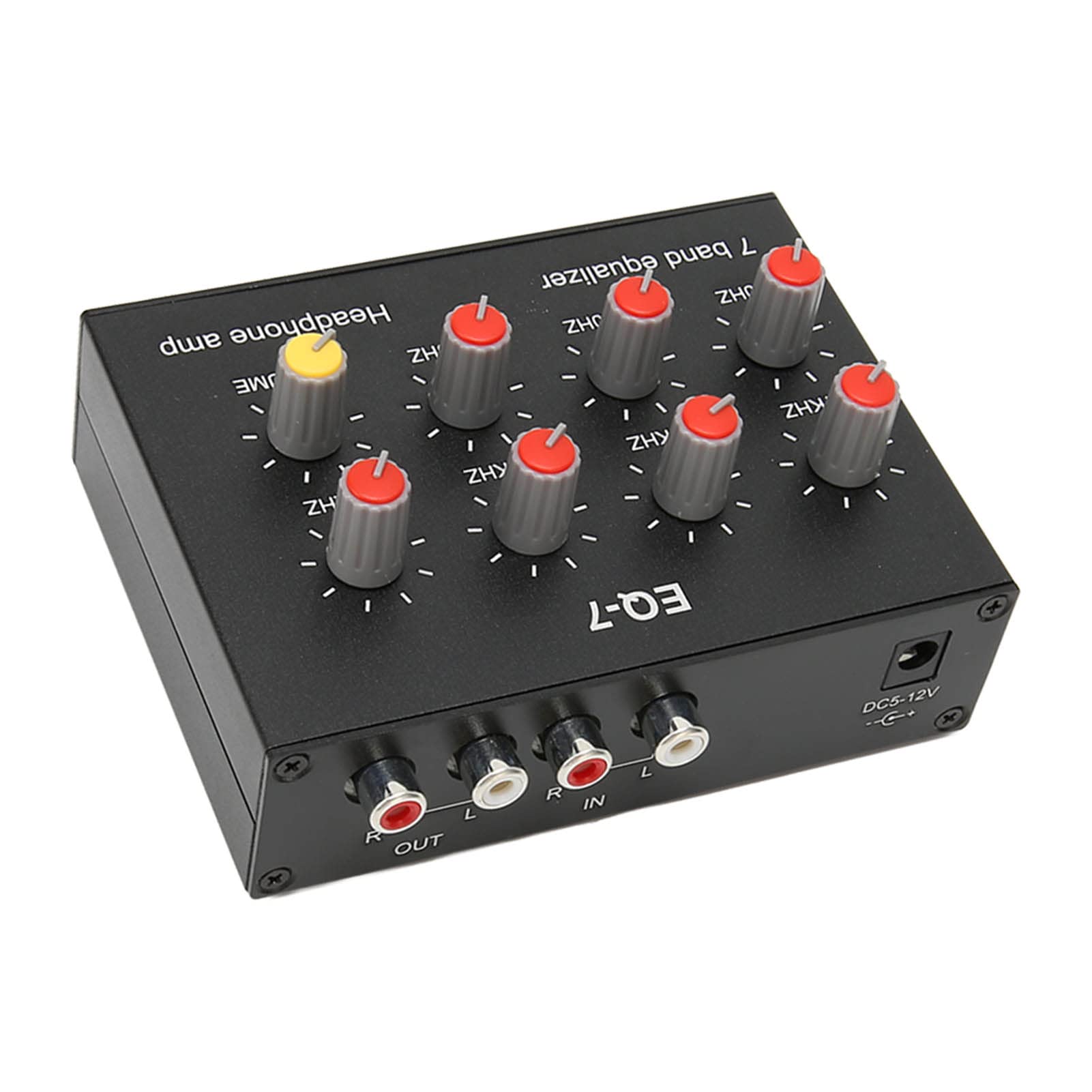 Yunir Égaliseur Sonore 7 Bandes, Entrée de Sortie, Interface Double Canal 3,5 Mm, égaliseur Sonore Numérique, avec Adaptateur de Ligne d'alimentation, pour Voitures
