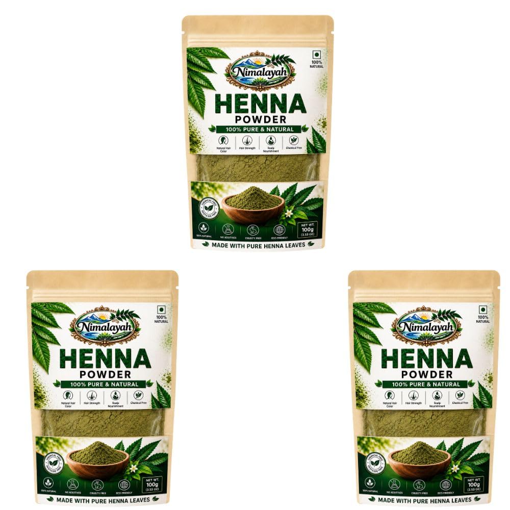 Henna Powder 100% Pure & Natural (3x100 grams) | Herbal Hair Color (Mehandi Powder) Hair Strengthening & Scalp Nourishment | Chemical-Free (Pack of 3)-picture-49