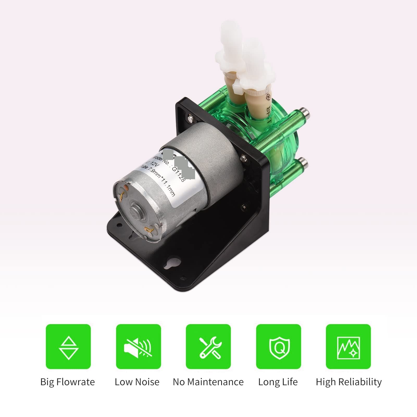 Bomba dosificadora de 12V/24V CC, bomba peristáltica, Mini bomba de líquido de agua, tubo BPT autocebante, 700 ml/min for acuario, laboratorio, estilo de Panel L ,Resistente A La CorrosióN(24V)