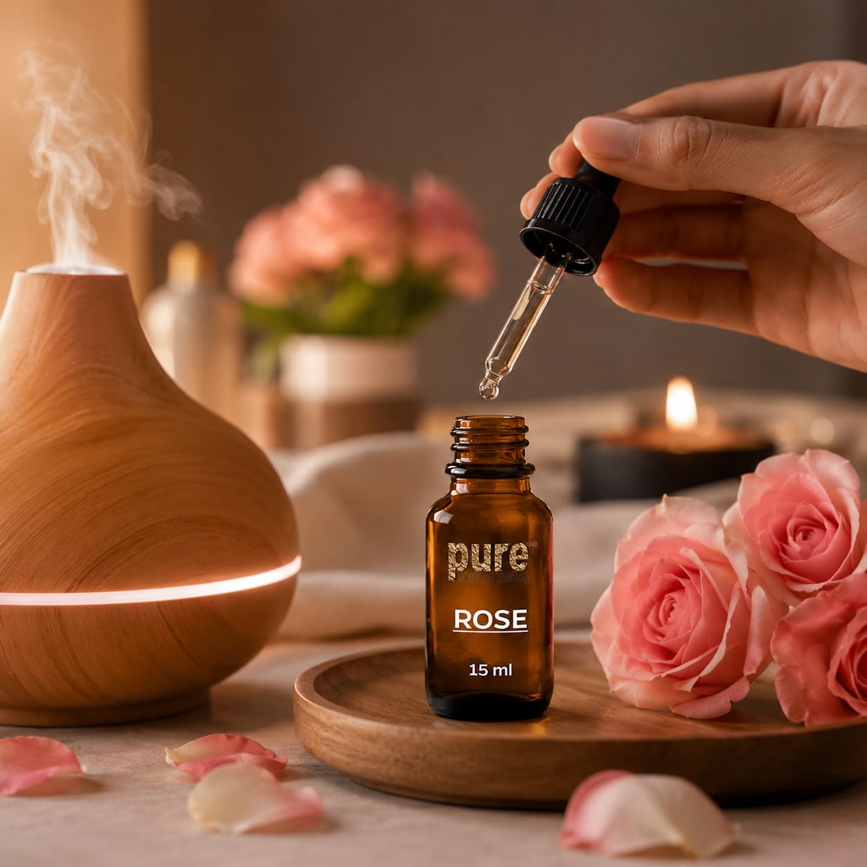 Pure Source India Rose Essential Aroma Diffuser Oil(15ml) | Long-Lasting Floral Fragrance | For Diffusers, Humidifiers & Home Fragrance 3