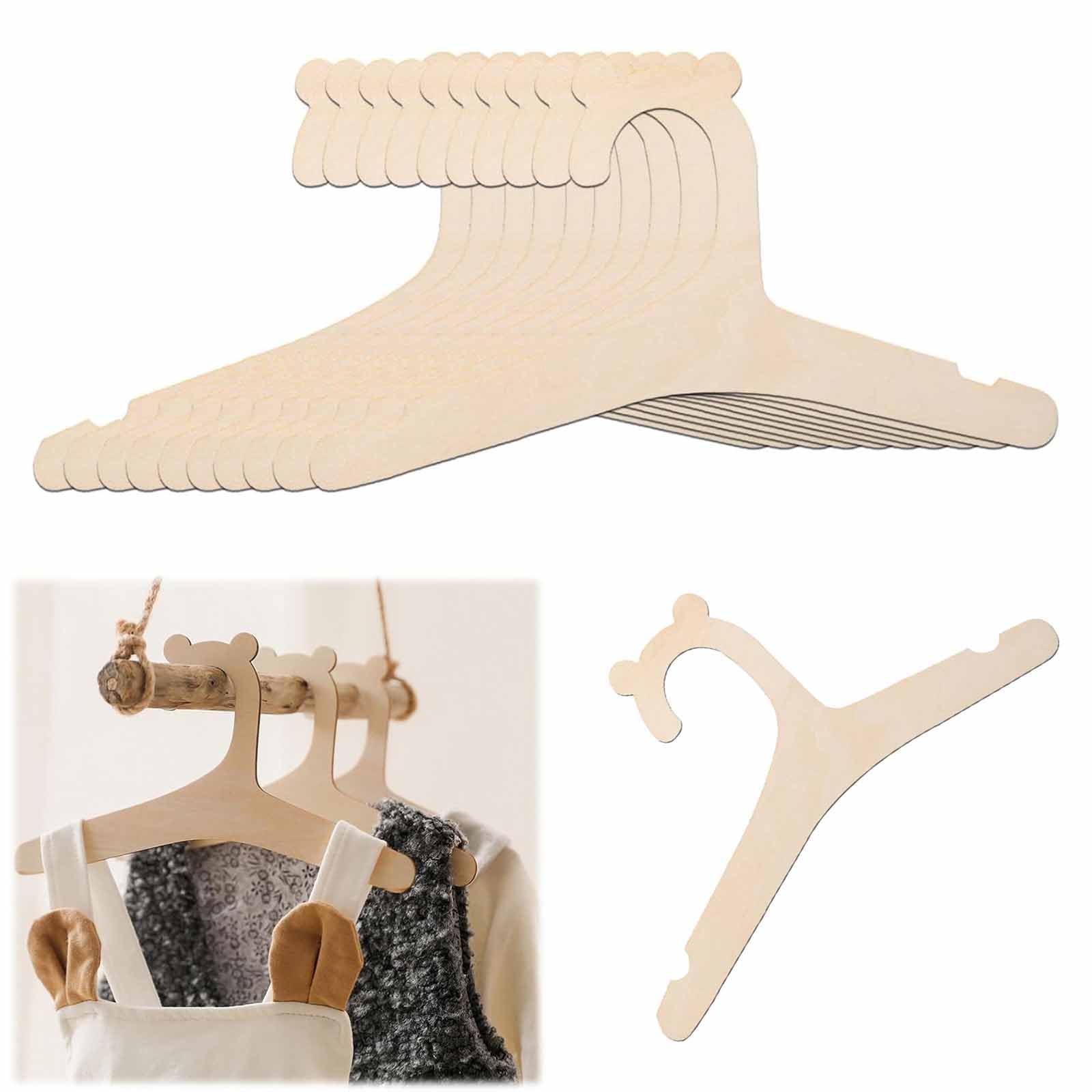 10 Pezzo Appendiabiti per Bambini, Grucce Appendiabiti in Legno per Vestiti da Bambino, Appendini Impilabili, per Unisex Bambino Neonati