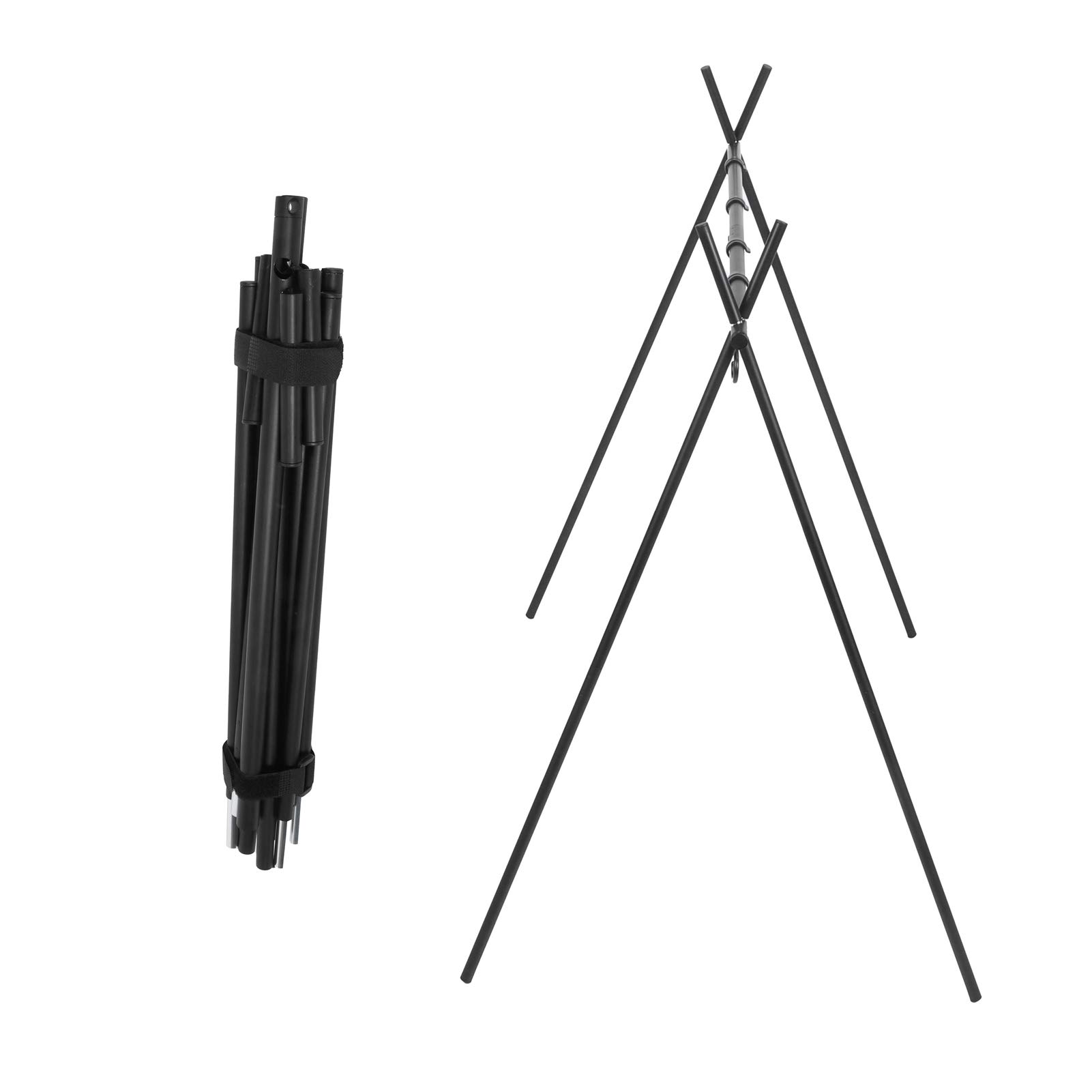 Parrilla para barbacoa, parrilla portátil para colgar, parrilla de aleación de aluminio para barbacoa, soporte de cocina para fogata, trípode con gancho y estuche de transporte para picnic