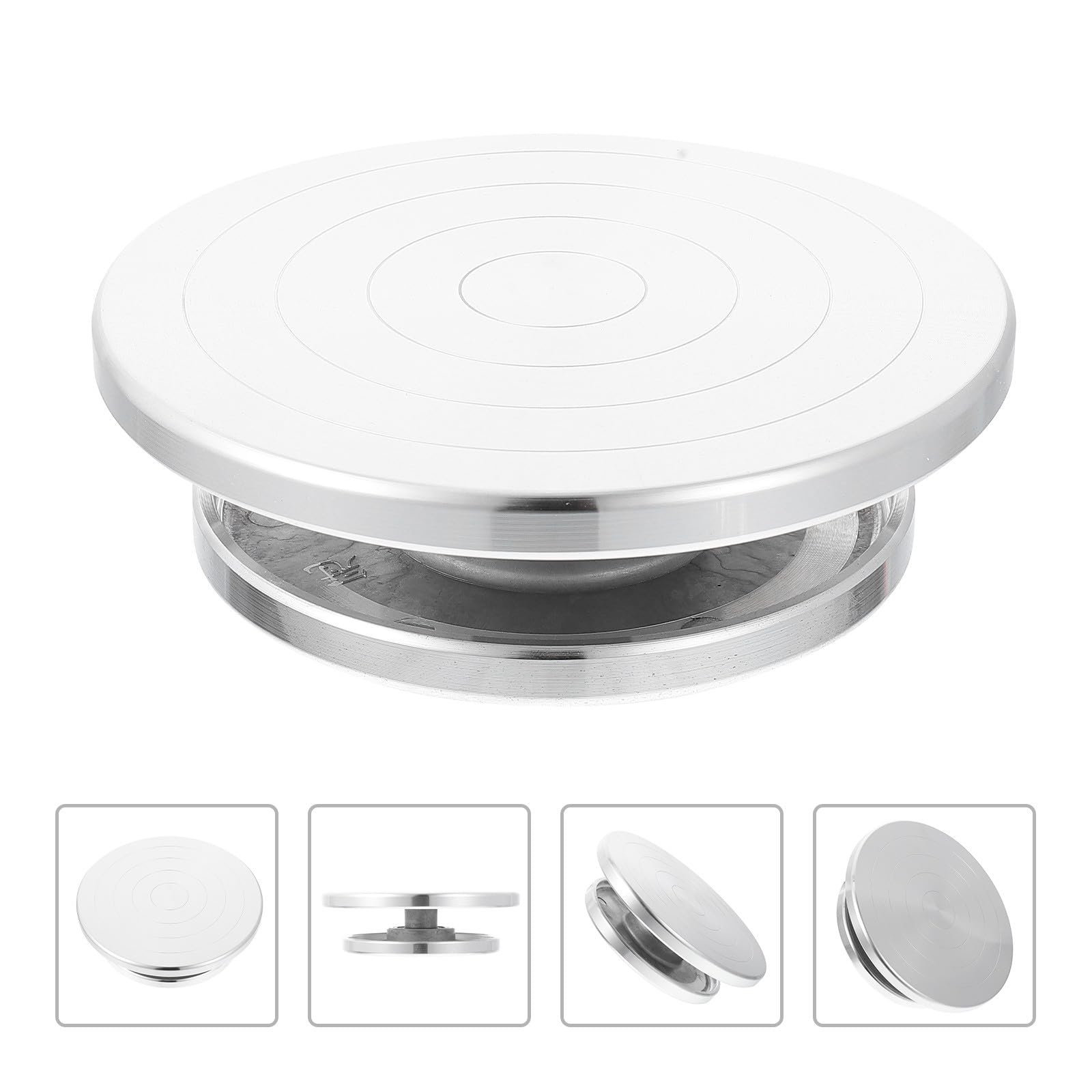 MERRYHAPY Torno de Cerámica de Aleación de Aluminio 20 Cm, Plataforma Giratoria para Modelado de Arcilla y Artesanías, Rueda Resistente para Escultura y Elaboración Manual