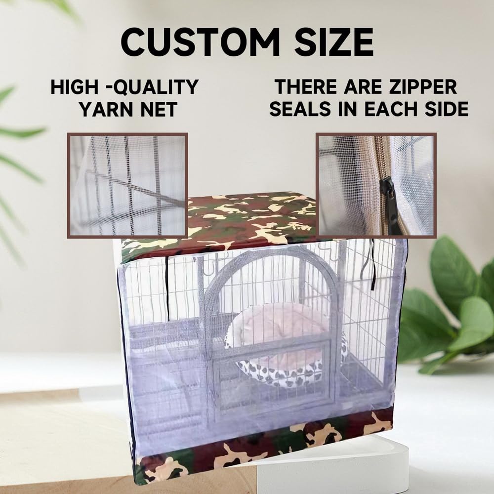 Dog Crate Cover - Waterproof Breathable Kennel Cover For Cats, Rabbits, Outdoor Use, Camouflage L