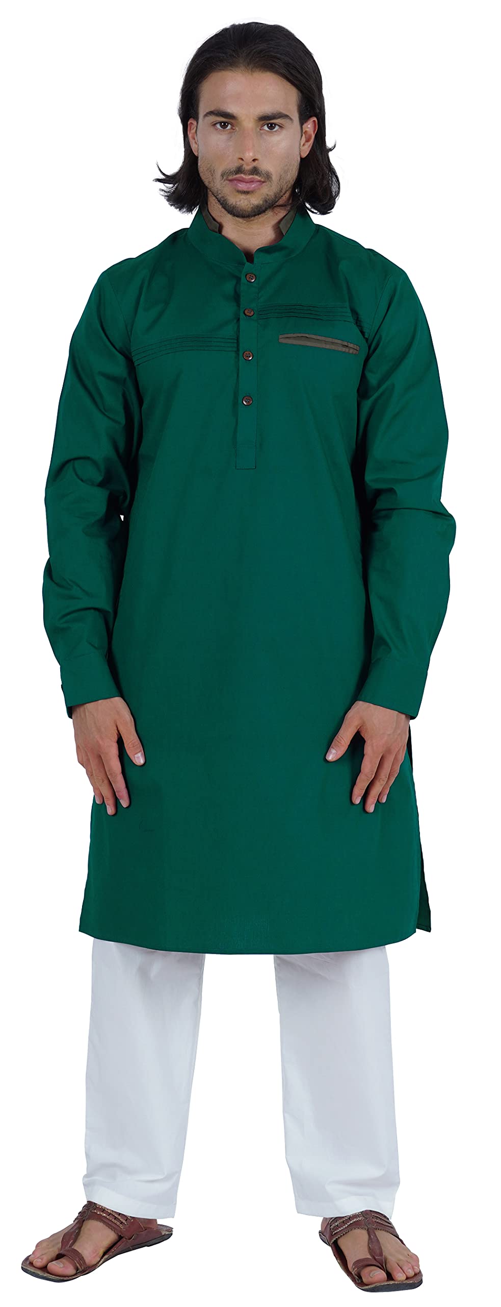 Atasi Herren Henley Welt Tasche Lange Kurta Feste Indische Ethnische Kleidung Für Männer