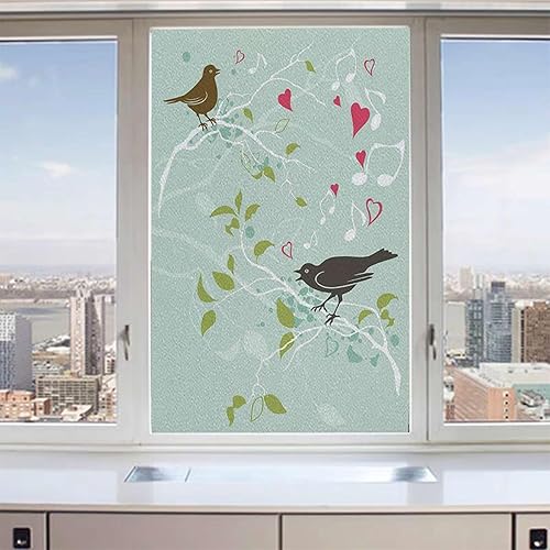 Miniatura 3 de Calcomanía para ventana de baño, decoración de ventana de vidrio no adhesivo para ventana, puertas de vidrio, fondo musical, patrón de animales,