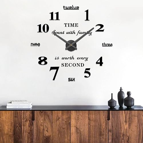 Miniatura 9 de Vangold moderno reloj hágalo usted mismo sin armazón grande para pared con espejo 3D adhesivo grandes relojes para decorar el hogar y la oficina