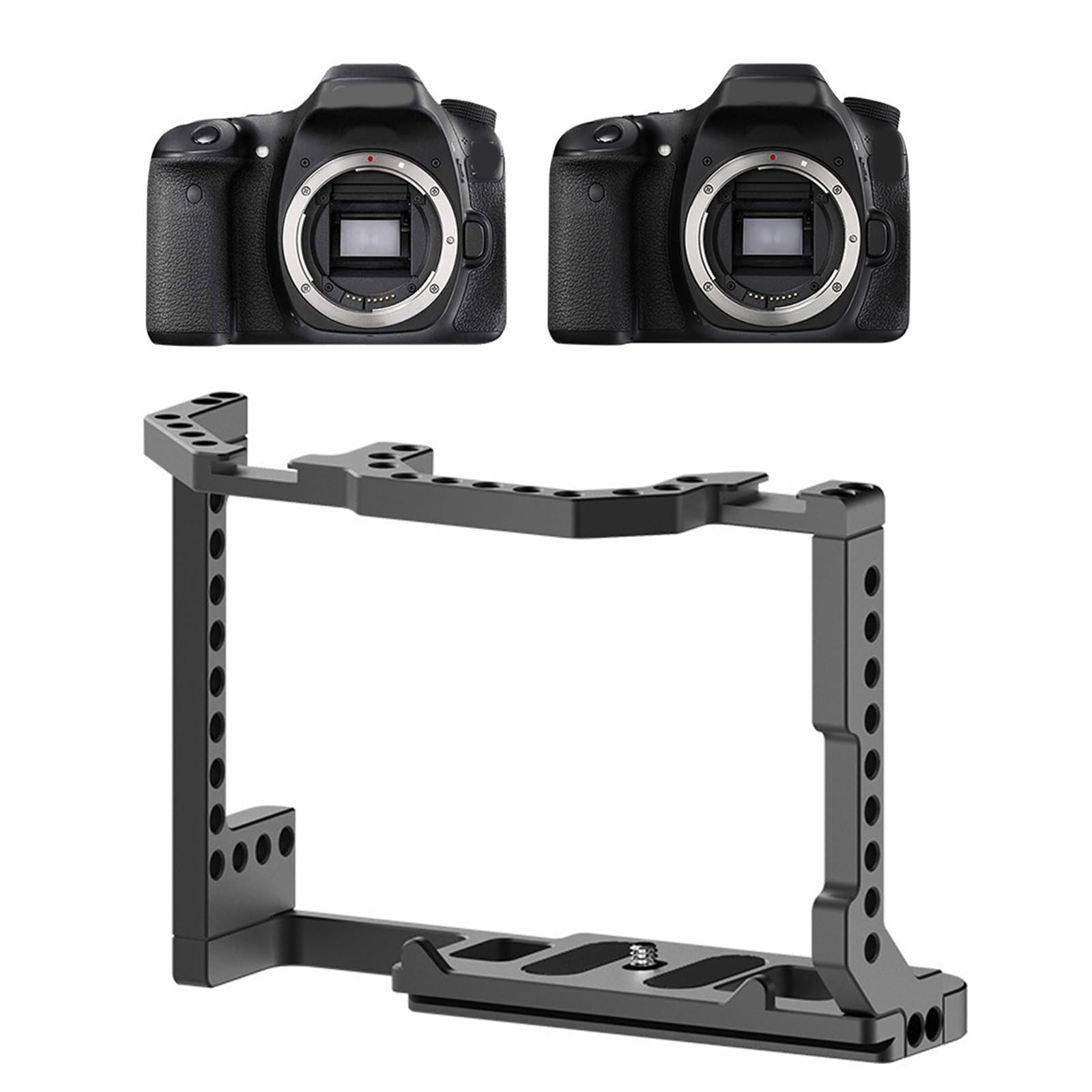 Gabbia professionale per fotocamera con doppi punti di montaggio antiscivolo in silicone grip per EOS70D 80D 90D migliora le protezioni DSLR Camera Cage