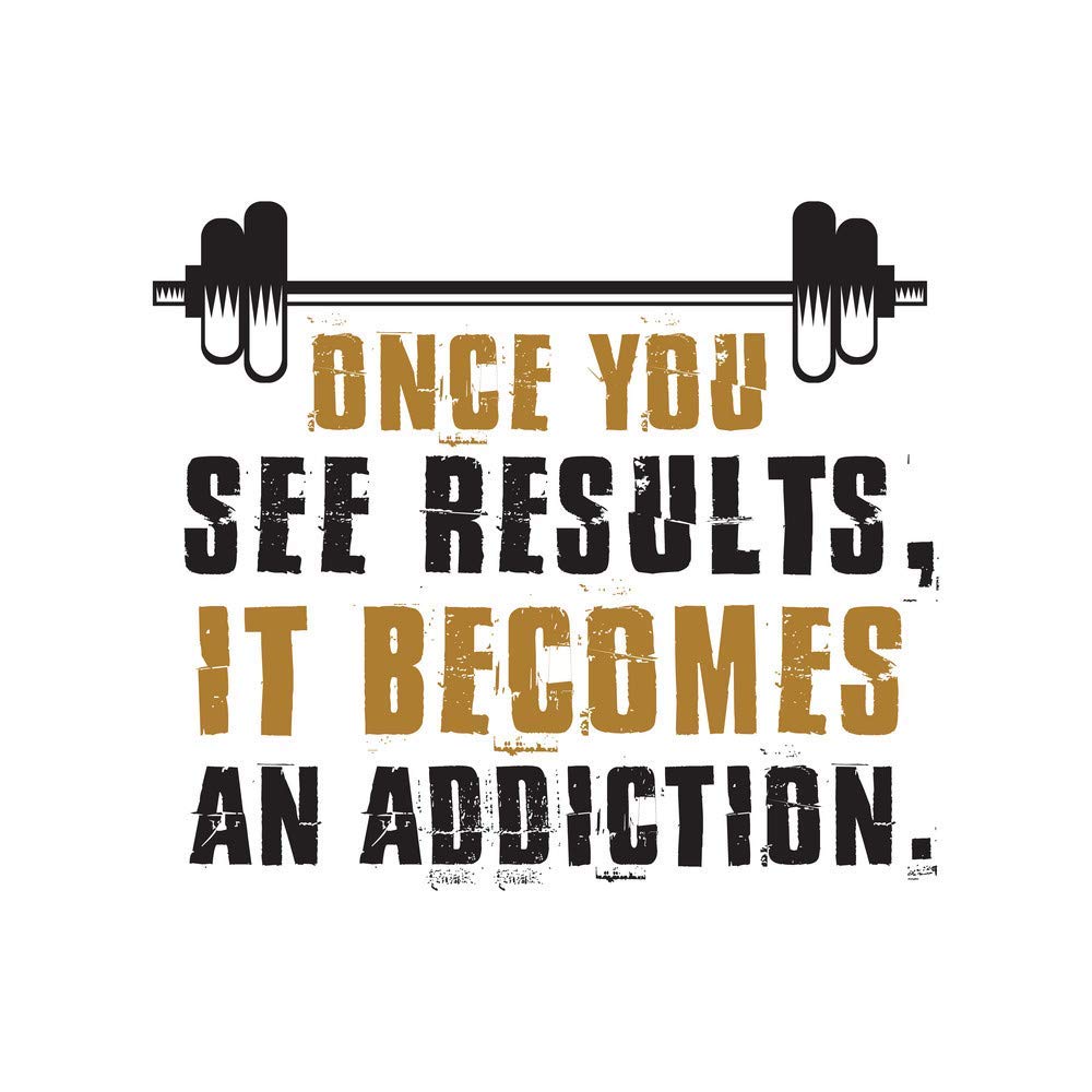 5 Ace once you see results it becomes an addiction wall sticker poster,motivational and inspirational(size:12x18 inch),multicolo