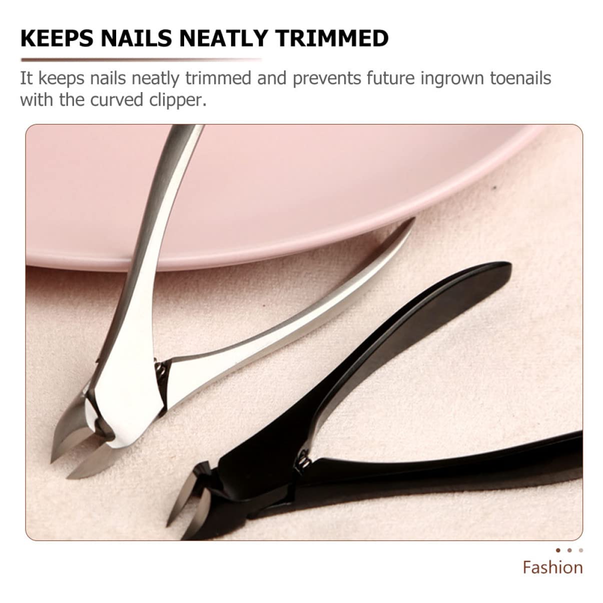 Tronchesino Unghie in Acciaio Inox Nero a Presa, Taglio | Groove Clamp per Manicure e Casa, Design Creativo, per Unghie Spesse o Incarnite