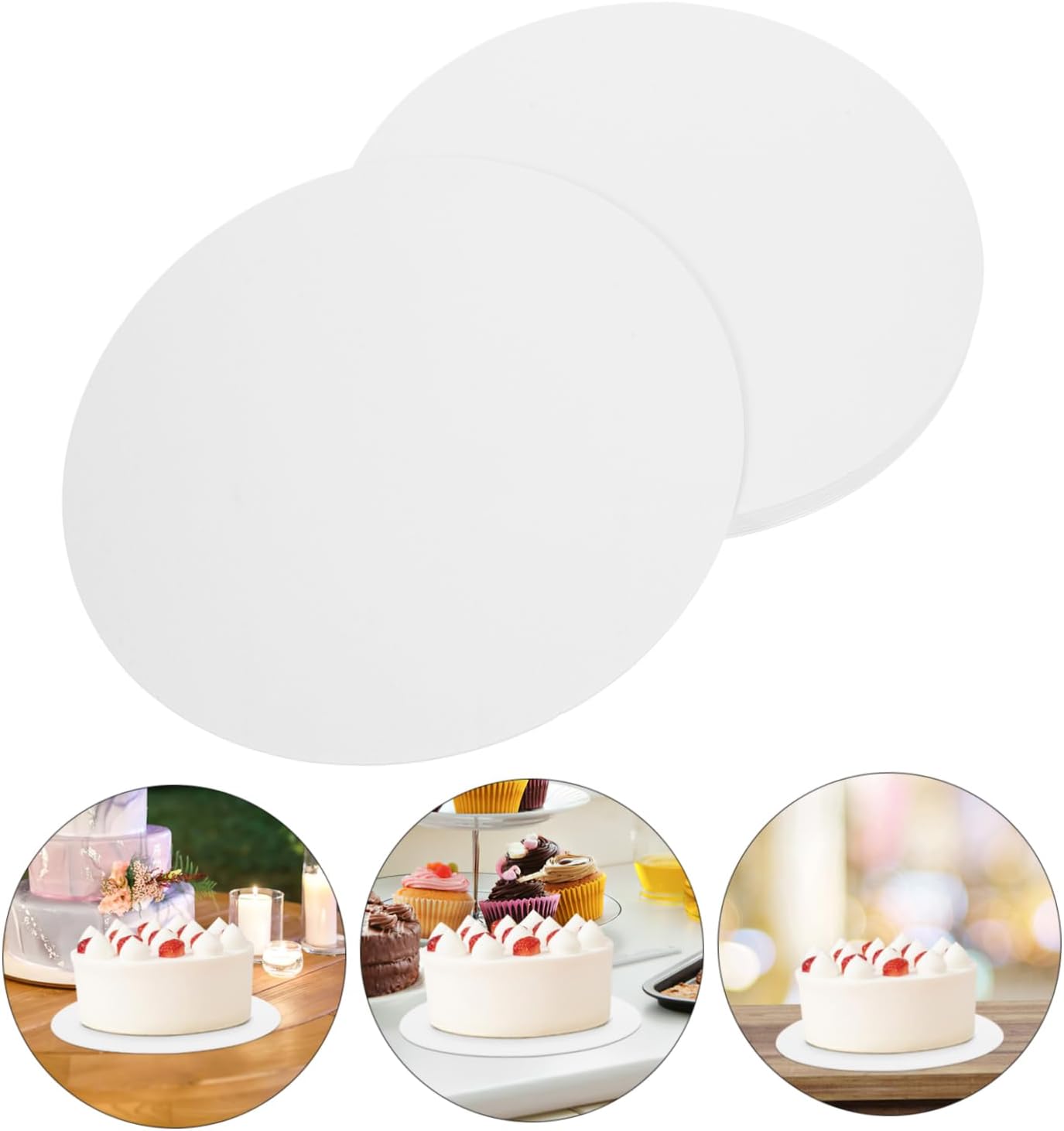 12pcs Thick Round Cake Boards Disposable Cake Circle Base Baking Supplies Sturdy Enhanced Stability Minimalist Design