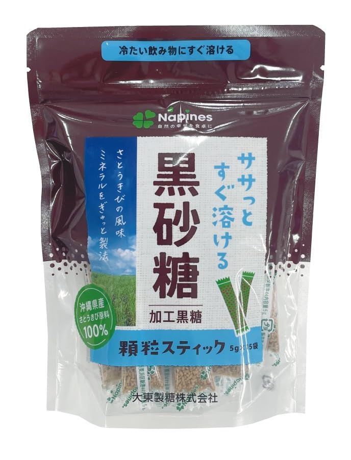 Amazon.co.jp: 大東製糖 黒砂糖顆粒スティック 75g : 食品・飲料・お酒