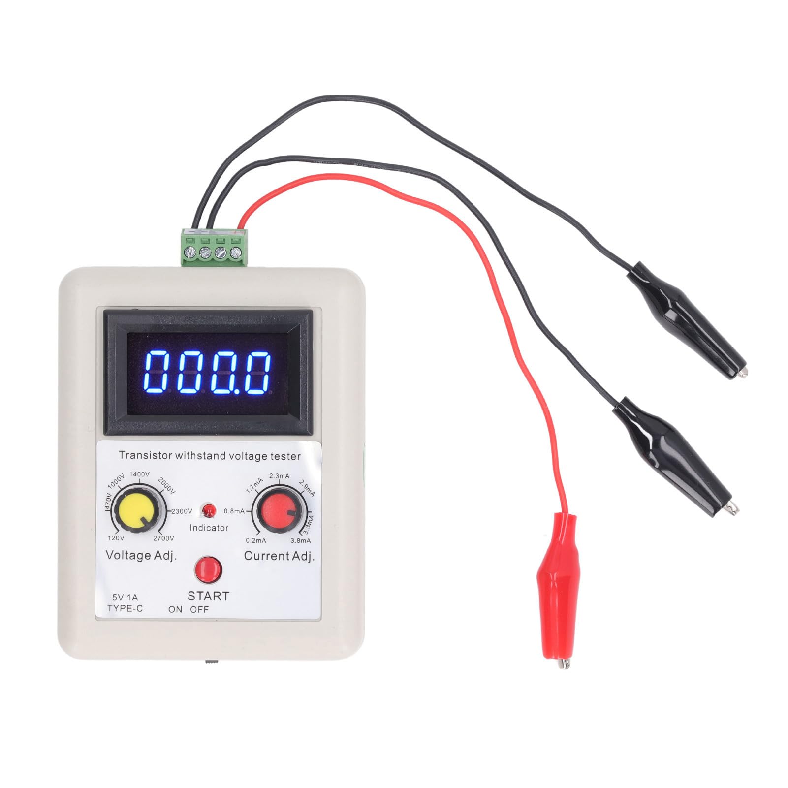 Digital High-Voltage Withstand Tester 120–2700V, Portable Multifunctional Voltage Capability Analyzer for MOSFETs, Transistors & Triodes with Blue LC