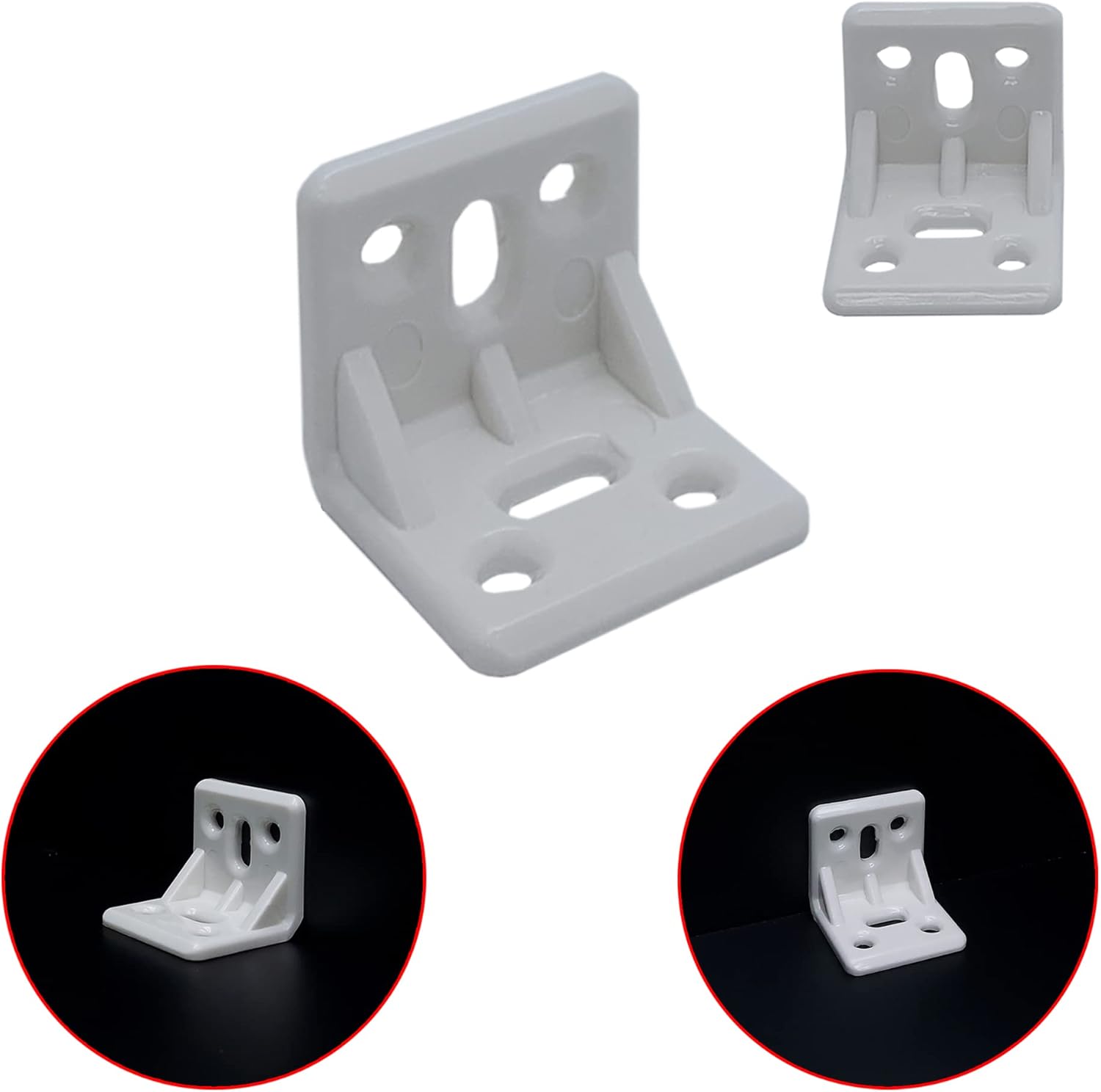 YAPIKAN 30Pack Plastic L Bracket White 1 x 1 inch