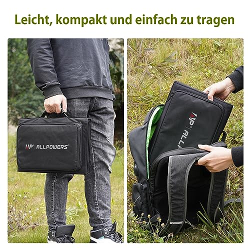 ALLPOWERS SP026 60W Tragbares Solarpanel, Monocrystalline Faltbar Solar Panel Photovoltaik Mobile Solarmodule mit 18V DC, 60W USB-C und USB-A Ausgängen FüR Wohnmobile, Outdoor, Reisen Und Camping