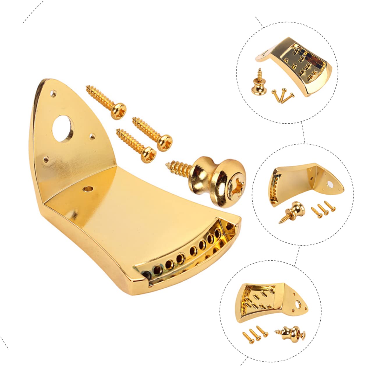 ibasenice 4zestawy Metalowy Element Tylni Do Mandoliny Strunowej z Usuwalnym Pokryciem Niezbędny Akcesorium Do Utrzymania Instrumentu Muzycznego
