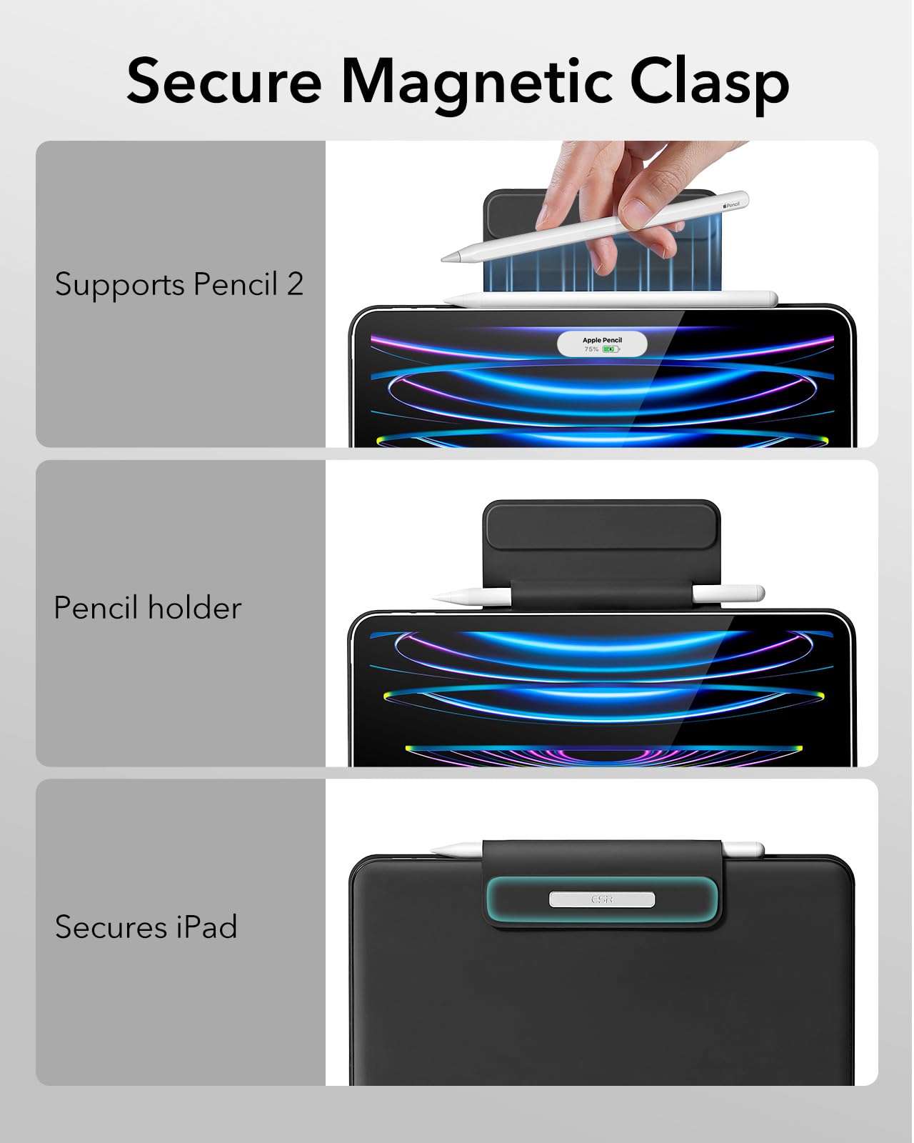 iPad Keyboard Case with Magnetic Stand - ESR -7