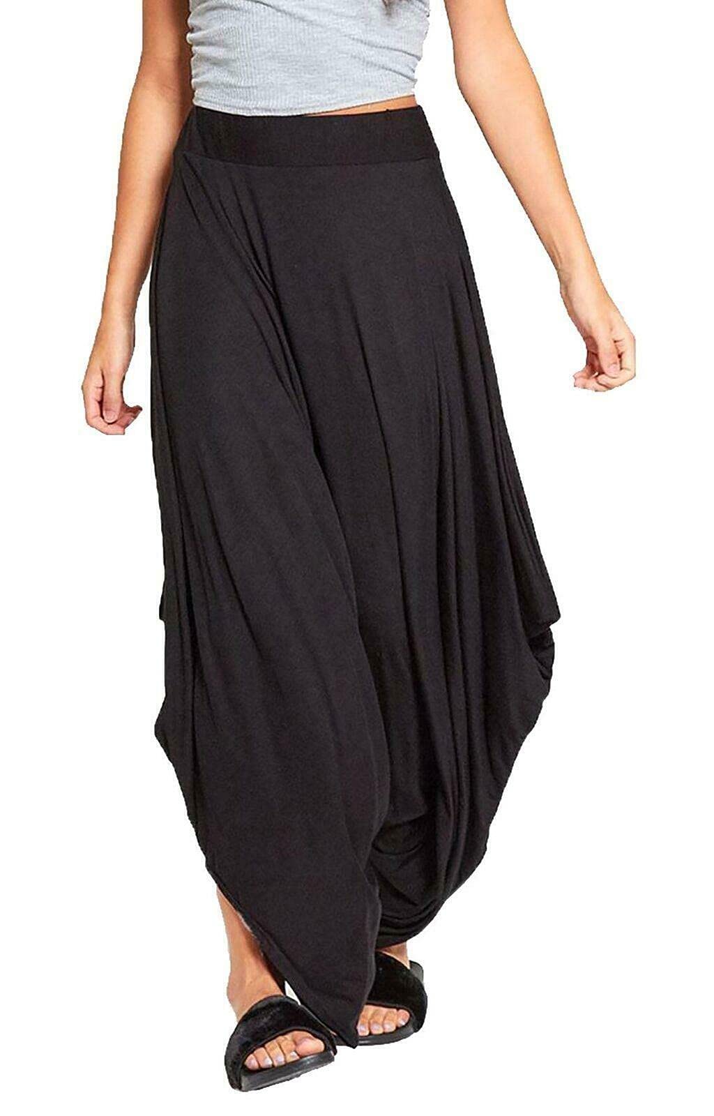 FASHION 7STAR Ladies Gathered Draped Baggy Harem Pants Trousers Womens Lagenlook Alibaba Trousers UK 8-26
