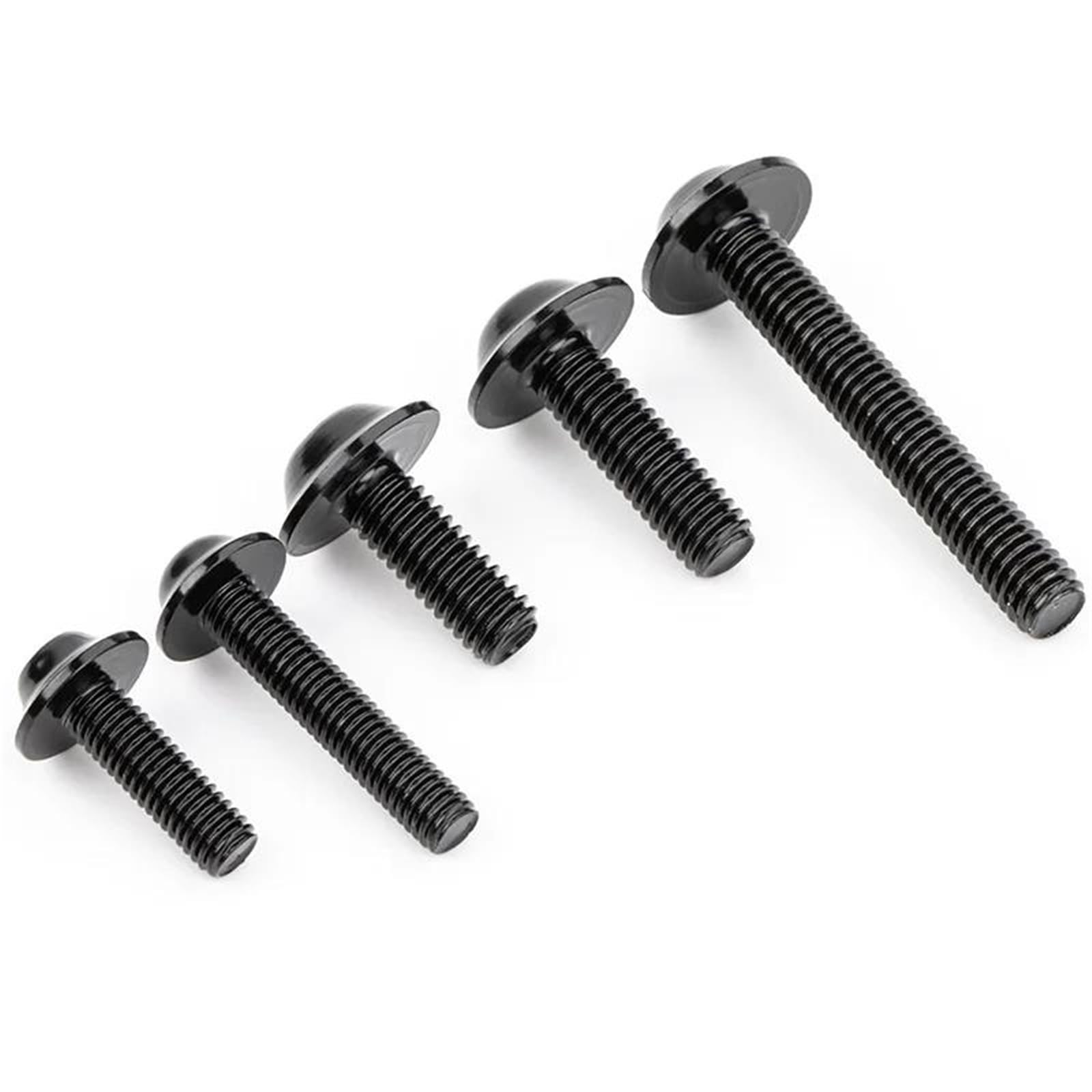 Motorradschrauben Für Für Ninja 650R 1000 Z750 Z1000 ZZR600, 190-teiliges Verkleidungsschrauben-Set, Karosseriemuttern Und Clips Motorradschraubenmuttern(SCHWARZ)