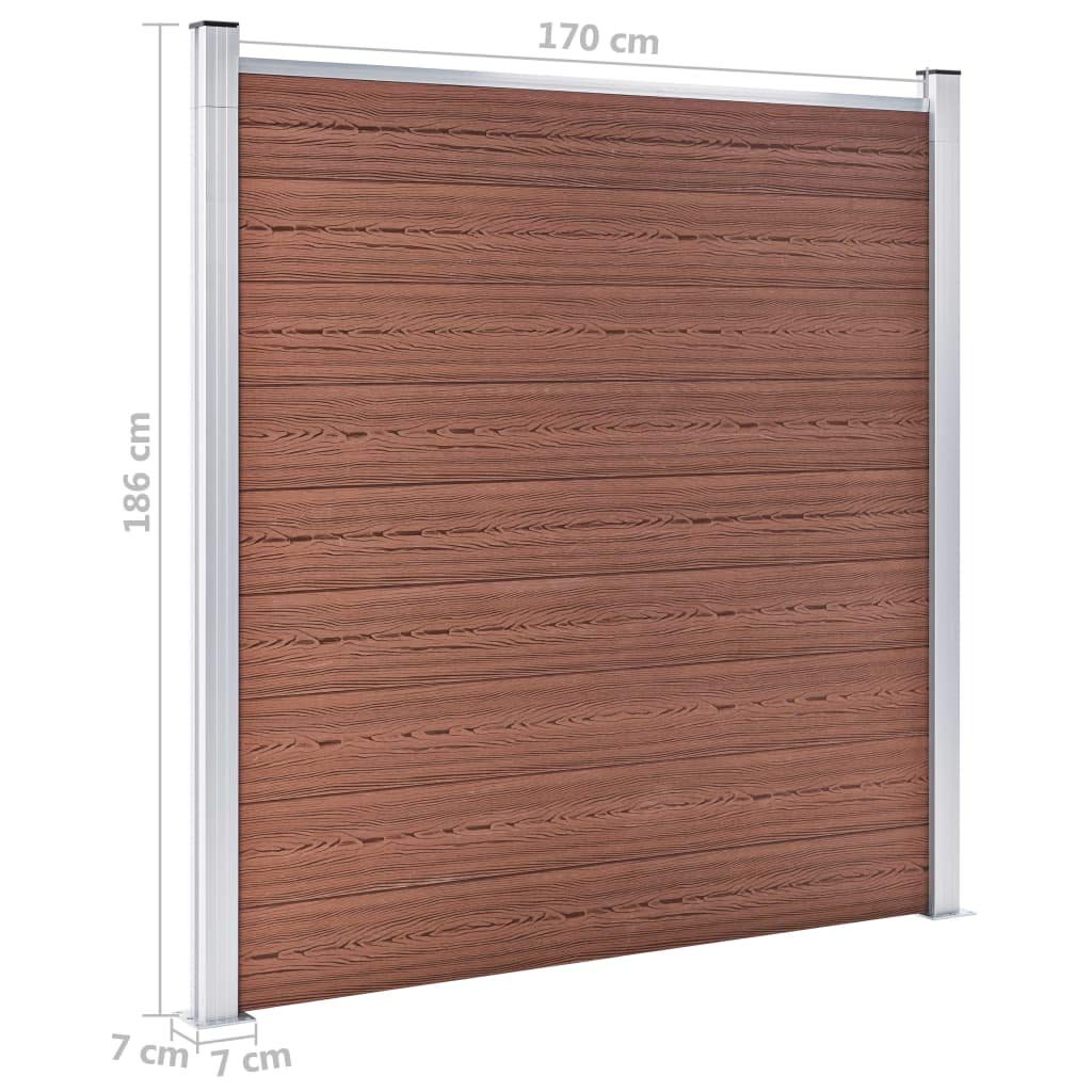 vidaXL Pannelli Recinzione 8 Quadrati 1 Inclinato 1484x186cm Marrone
