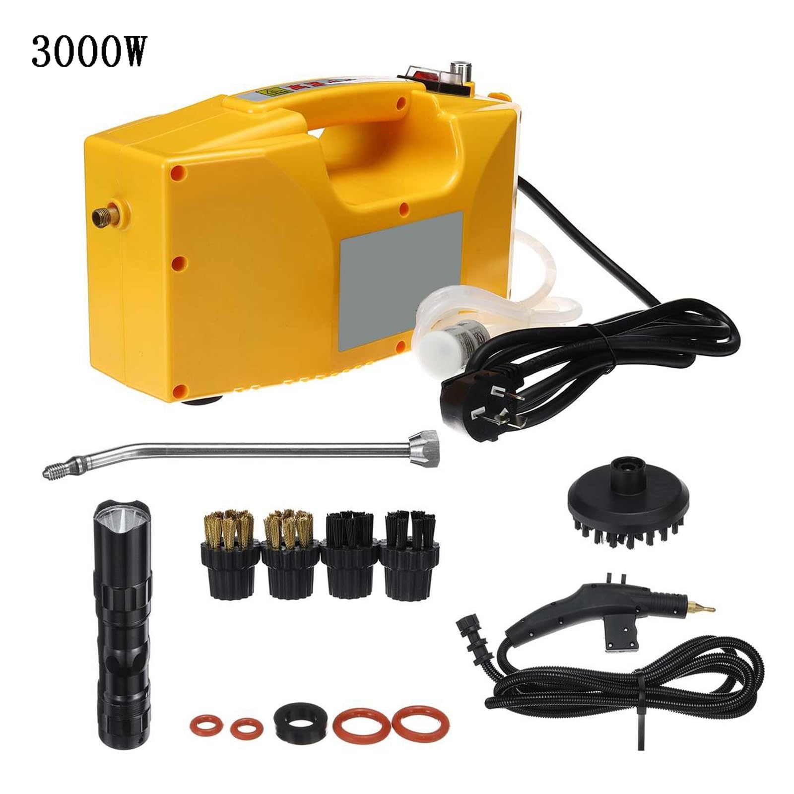 Odkurzacz parowy, Ręczny elektryczny odkurzacz parowy, dostępna maszyna do czyszczenia parą o mocy 2600 W/3000 W(Yellow 3000W)