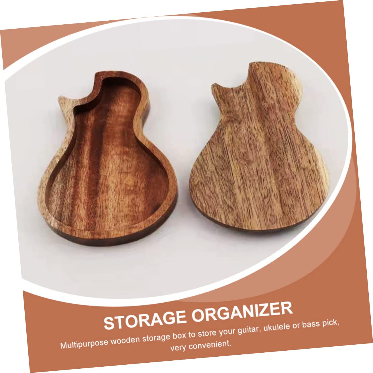 Portaplettri In Legno Per Chitarra - Scatolina Elegante Per Plettri E Piccoli Oggetti - Foto 6