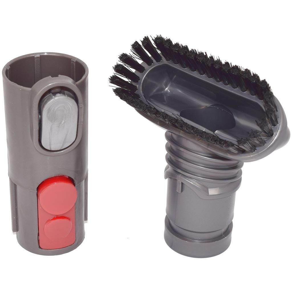 Ufixt Grey Stubborn Dirt Dusting Brush Tool Compatible With Dyson V6 V7 V8 V10 - Stiff Bristle Cleaner Attachment