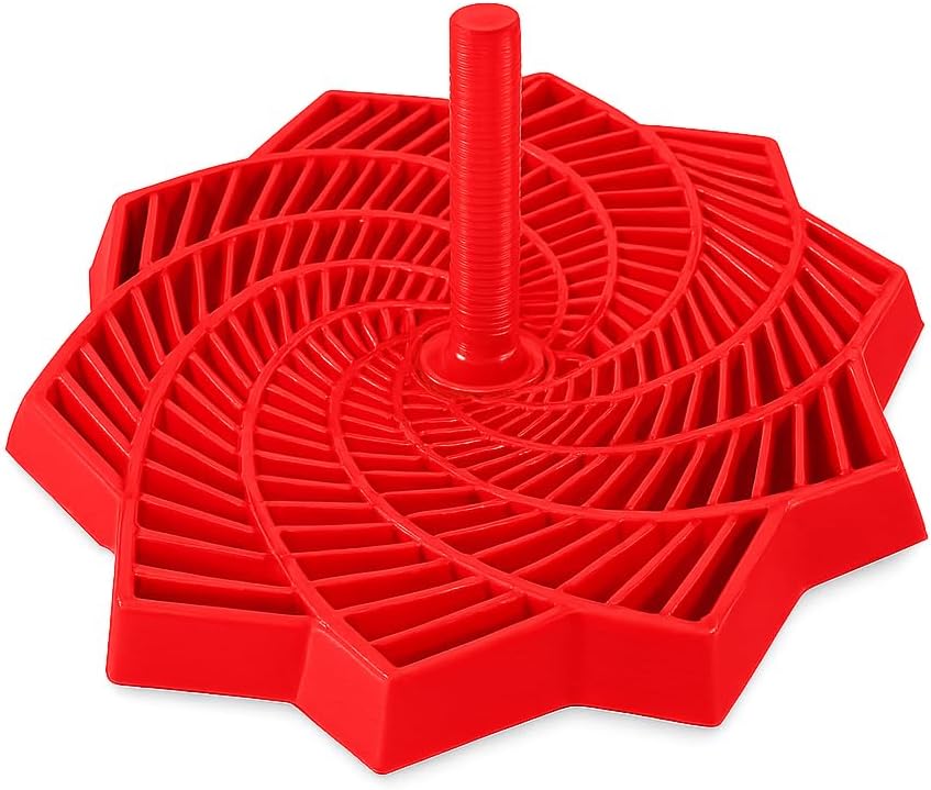 Rainbow Spiral Hexigon Pyramid Fidget Toy, Expandable Interactive Desktop Stress Relief Spring Toy with Colorful Geometric Design, Stacking Sensory Toy for Kids and Adults (Red, Giant)