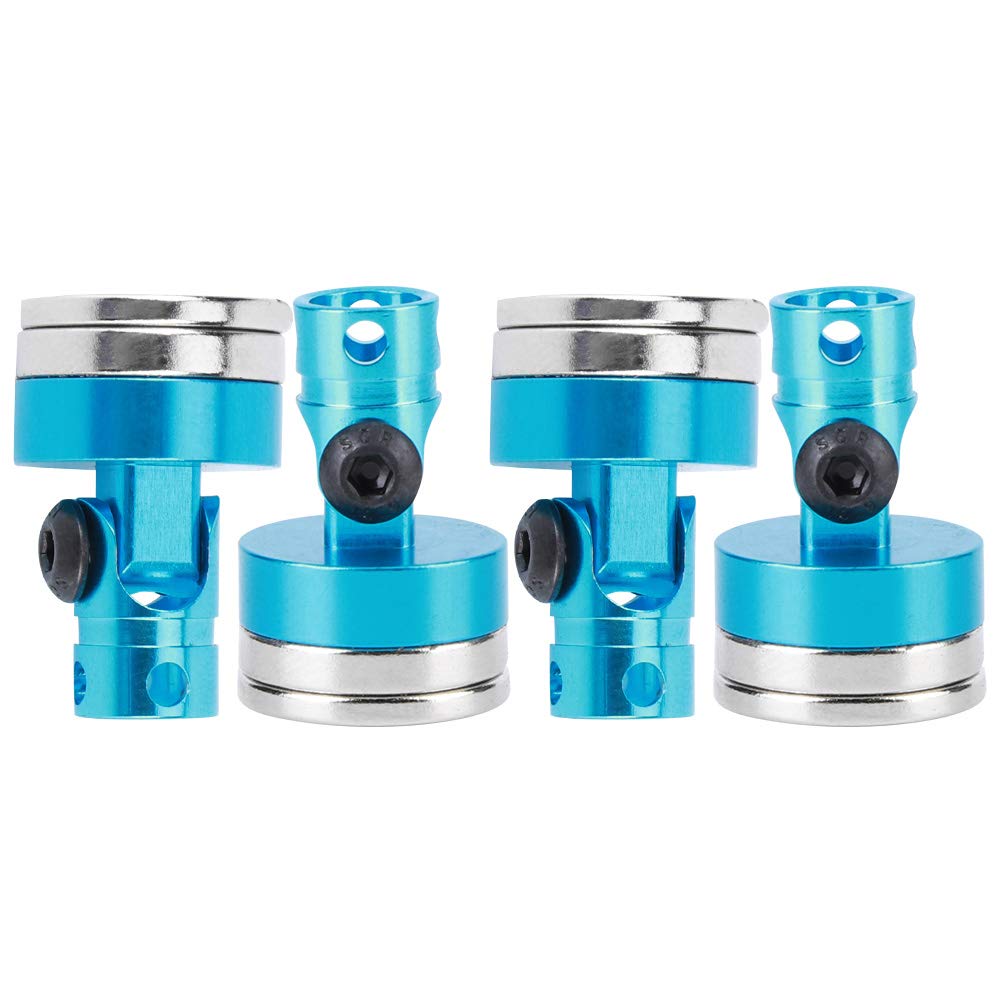 VGEBY RC Magnetic Body Post,4pcs Strong Magnet Car Shell Column Post Aluminum Alloy Body Shell Mount Column Fit for SCX10 1/10 RC Car Model (Blue)