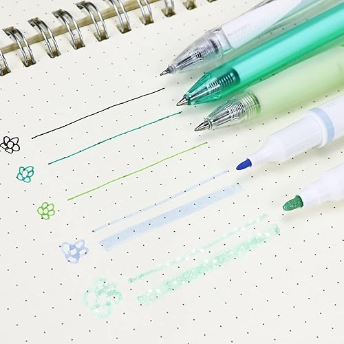 Miniatura 6 de Buqoo Juego de 3 bolígrafos de gel retráctiles de tinta negra, de 0.020 in, varios estilos de bolígrafos de gel con 2 resaltadores para planificar