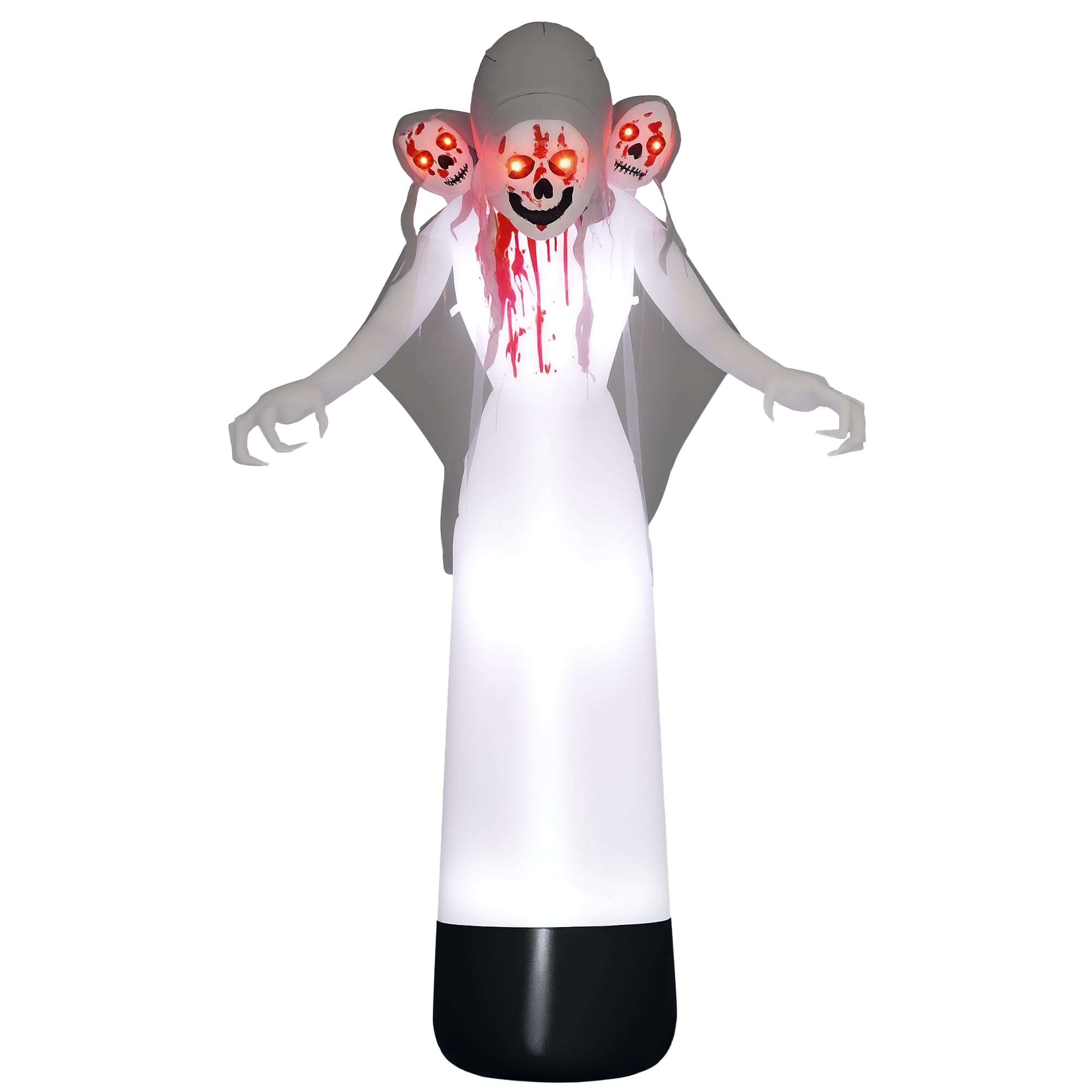 Outsunny 8.9ft Inflatable 3 Head Witch Ghost Decoration