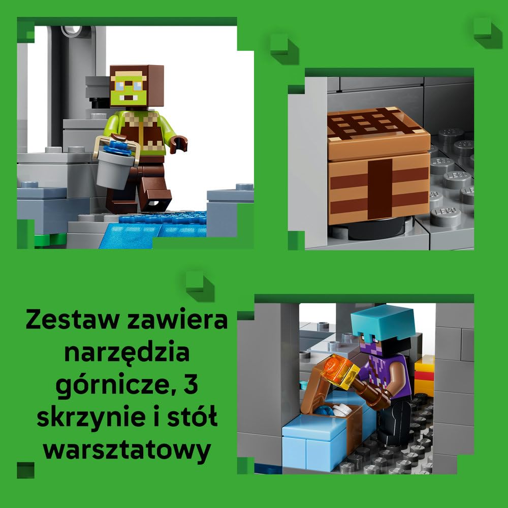 LEGO Minecraft Stacja Ghasta 21597 | budowla Minecraft, zestaw z mobami, prezent dla fana Minecrafta 9+, 754 elementy