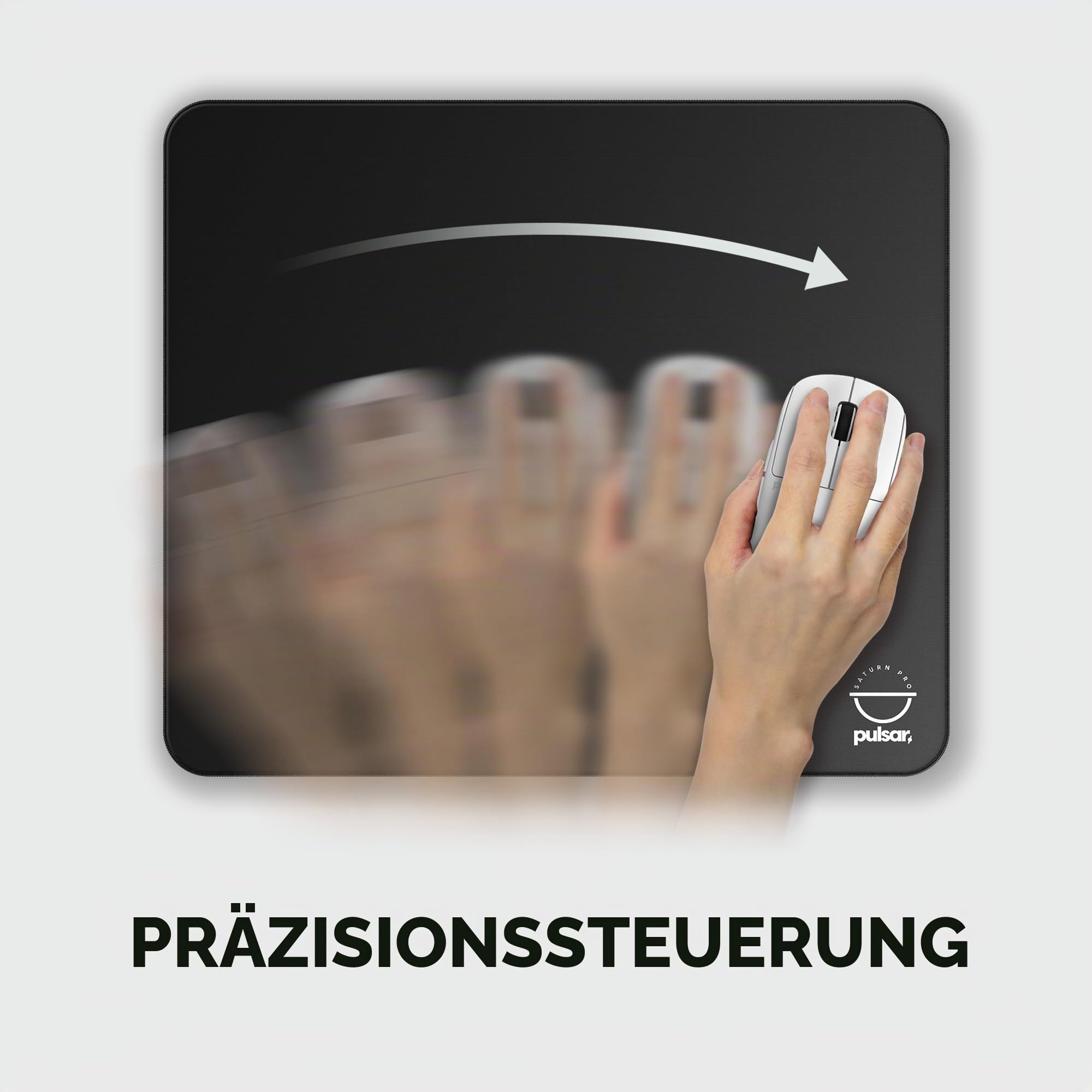 Pulsar Gaming Gears Saturn Pro Soft Gaming-Mauspad, XL, Jet Schwarz | Precise Control Surface, Stable Glide, Ausgewogene Bremskraft, Smooth Tracking, Stable Aim, Controlled Response