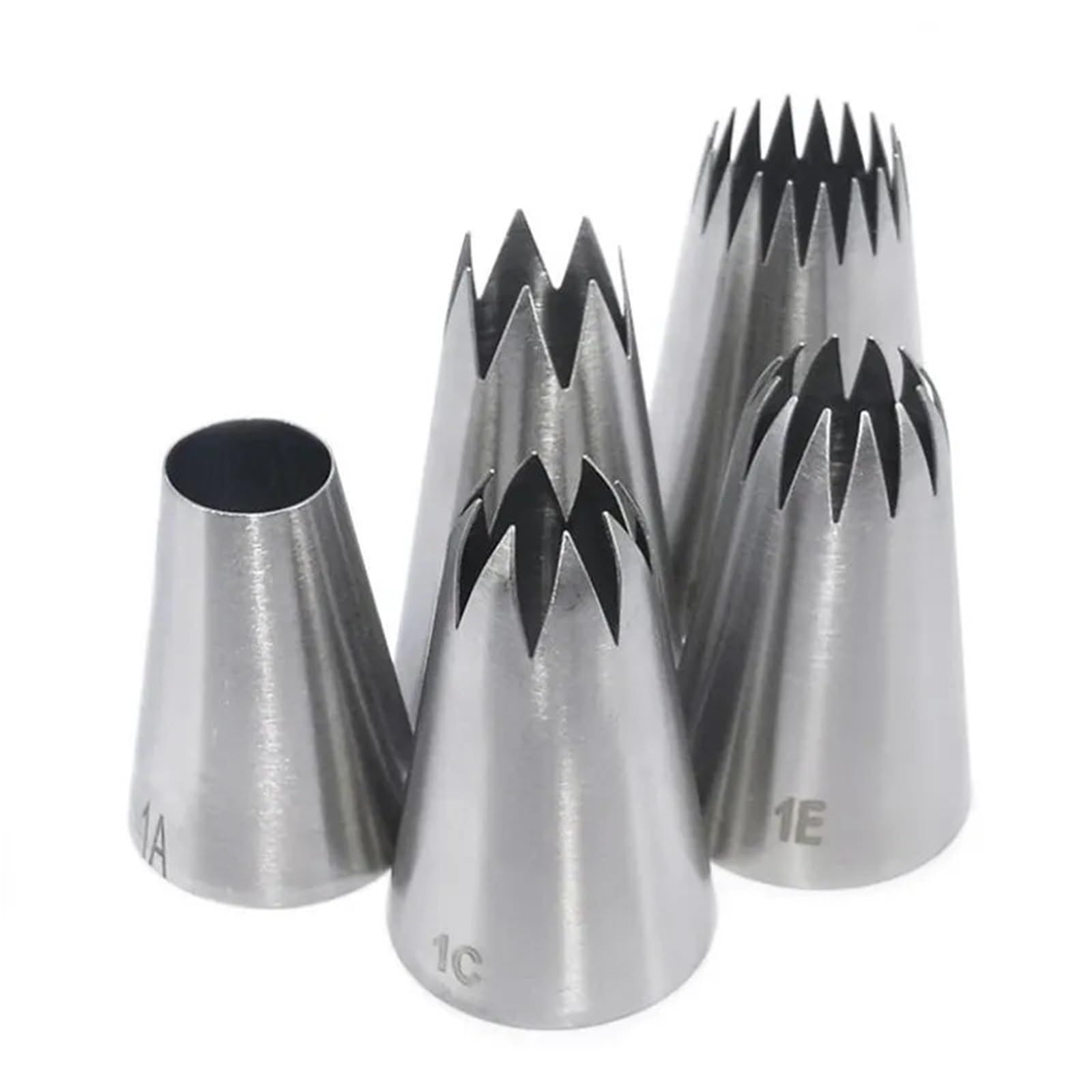 GIJMZY Piping Nozzles Set Large Metal Cake Cream Decoration Tips Set Pastry Tools Stainless Steel Piping Icing Nozzle Cupcake Head Dessert Decorators 5pcs