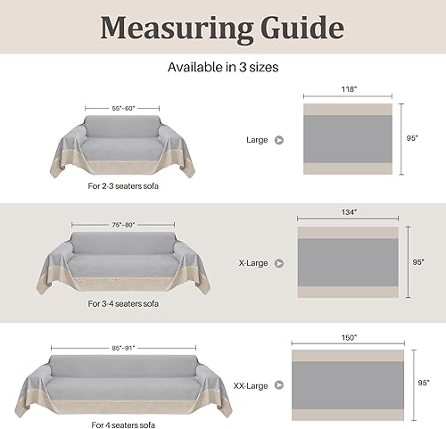 Miniatura 6 de Funda de sofá impermeable para sofá seccional, manta extra ancha  Protector de muebles contra arañazos para gatos, protector de sofá para perro,