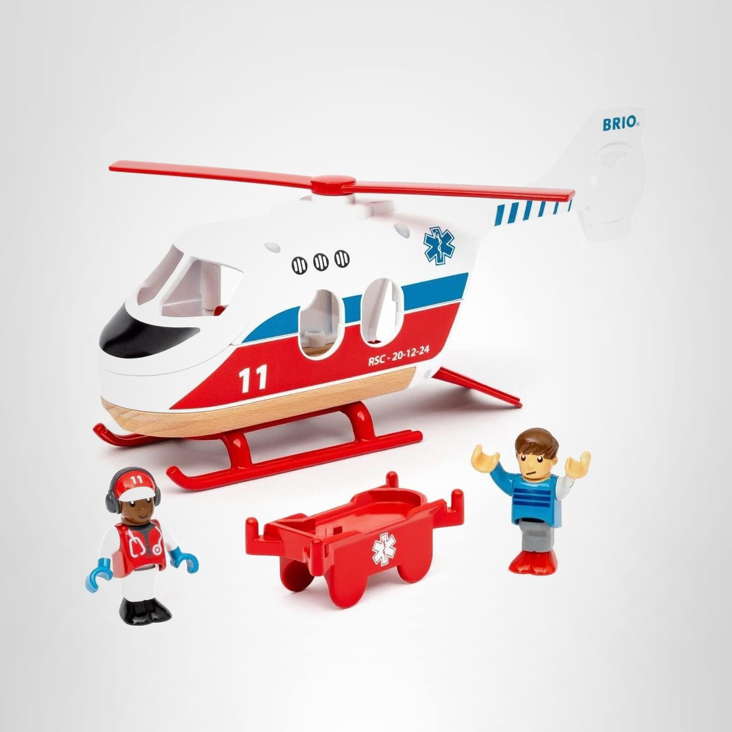 Amazon.com: BRIO World 36022 Rescue Helicopter - Kid's Train Set