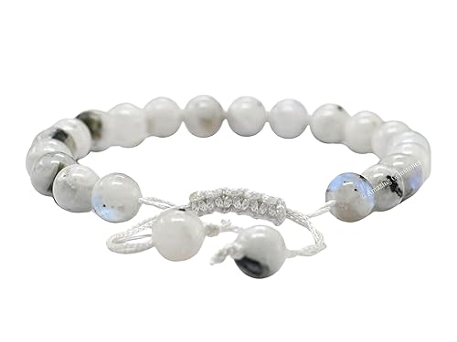 Vista 204 de Amazing Gemstone Yaxaite Bracelet for Women Men's Gifts - Protection Healing Crystal Bracelet - 8mm Gemstone Beaded Adjustable Bracelet Pulseras