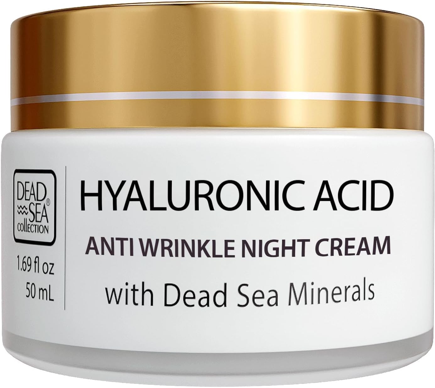 Dead Sea Collection Night Cream for Face with 5% Hyaluronic Acid, Dead Sea Minerals, and Vitamin E – Anti Aging Nourishing Skin Care Moisturizer to Reduce Wrinkles (1.69 fl. oz)
