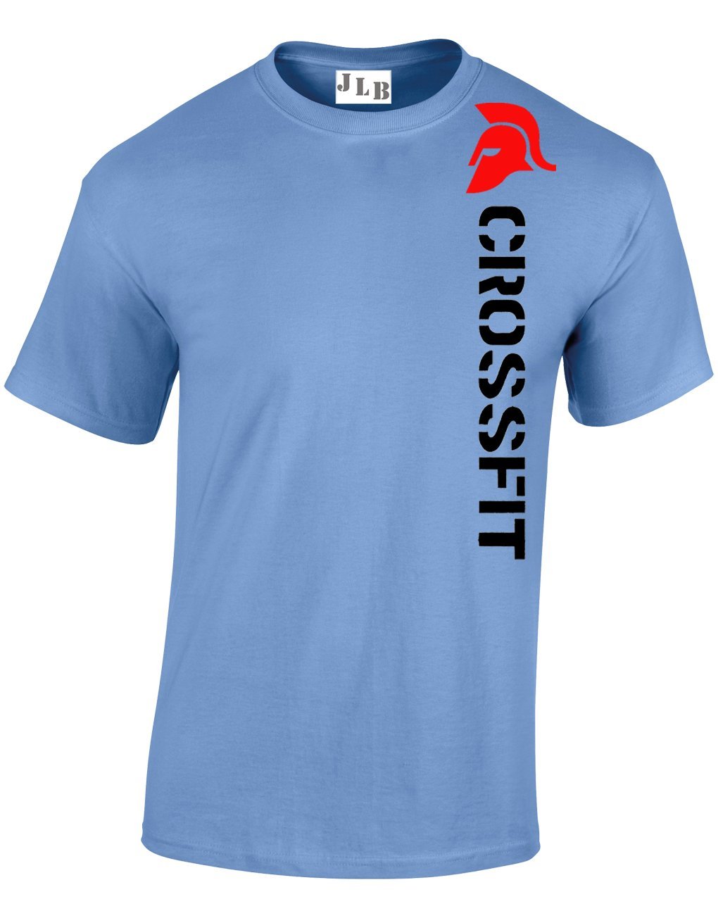 JLB Print Crossfit Spartan Helmet Gym Sports Fan Premium Quality Regular Fit T-Shirt Top for Men and Teens Carolina Blue
