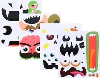 HEALLILY 8 peças de adesivos de abóbora de Halloween com careta de rosto de Jack-o--Lantern adesivo de janela para lembrancinhas de festa de doces ou travessuras de Halloween padrão misto