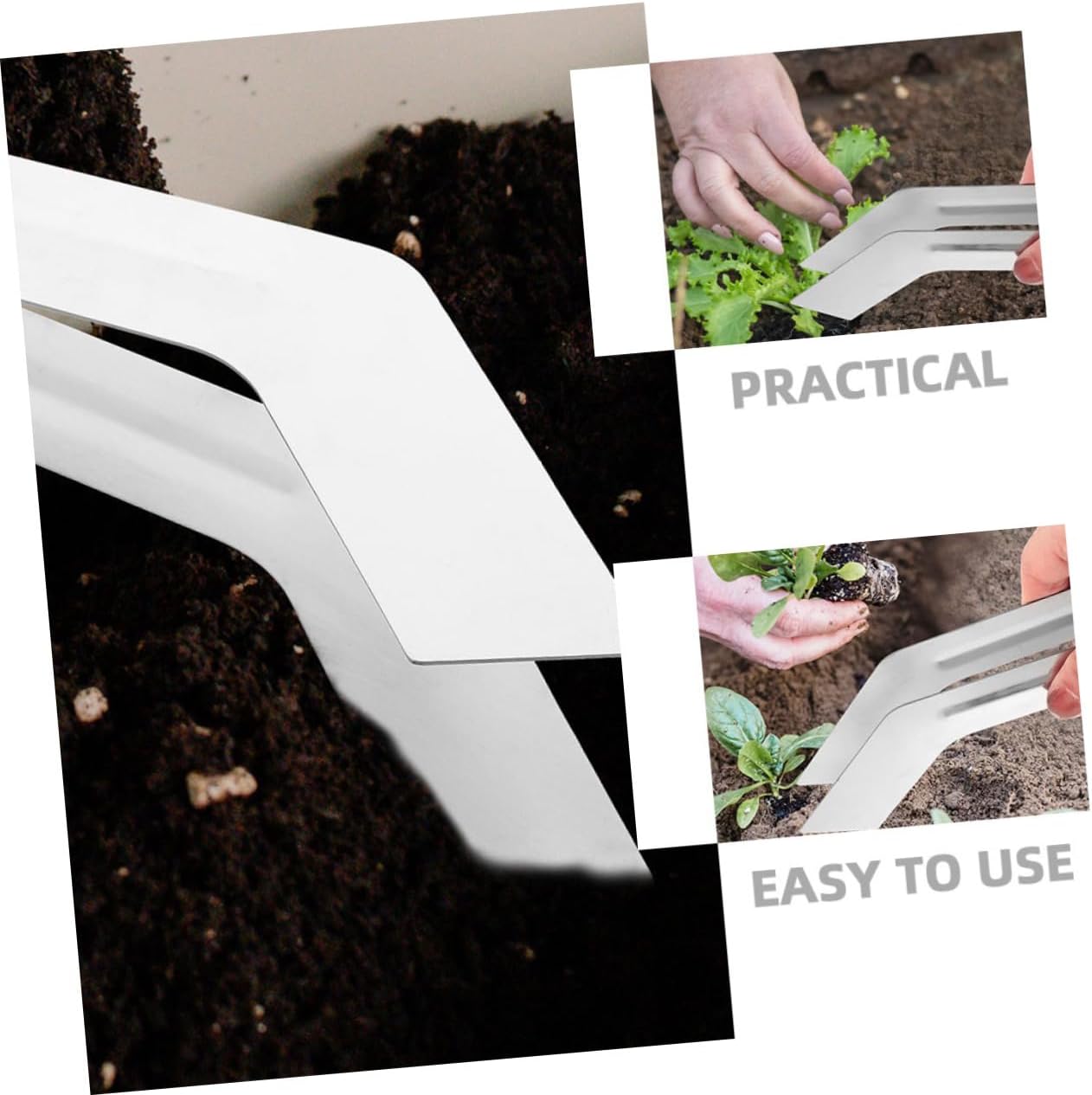 2pcs Plants Transplanting Tongs, Stainless Steel for Gardening image 3
