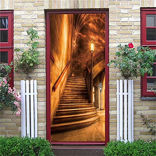 Wood Adhesive Waterproof Door Sticker Home Decor Wallpaper for Doors Living Room Bedroom Poster Mural DecalsA2086x200cm