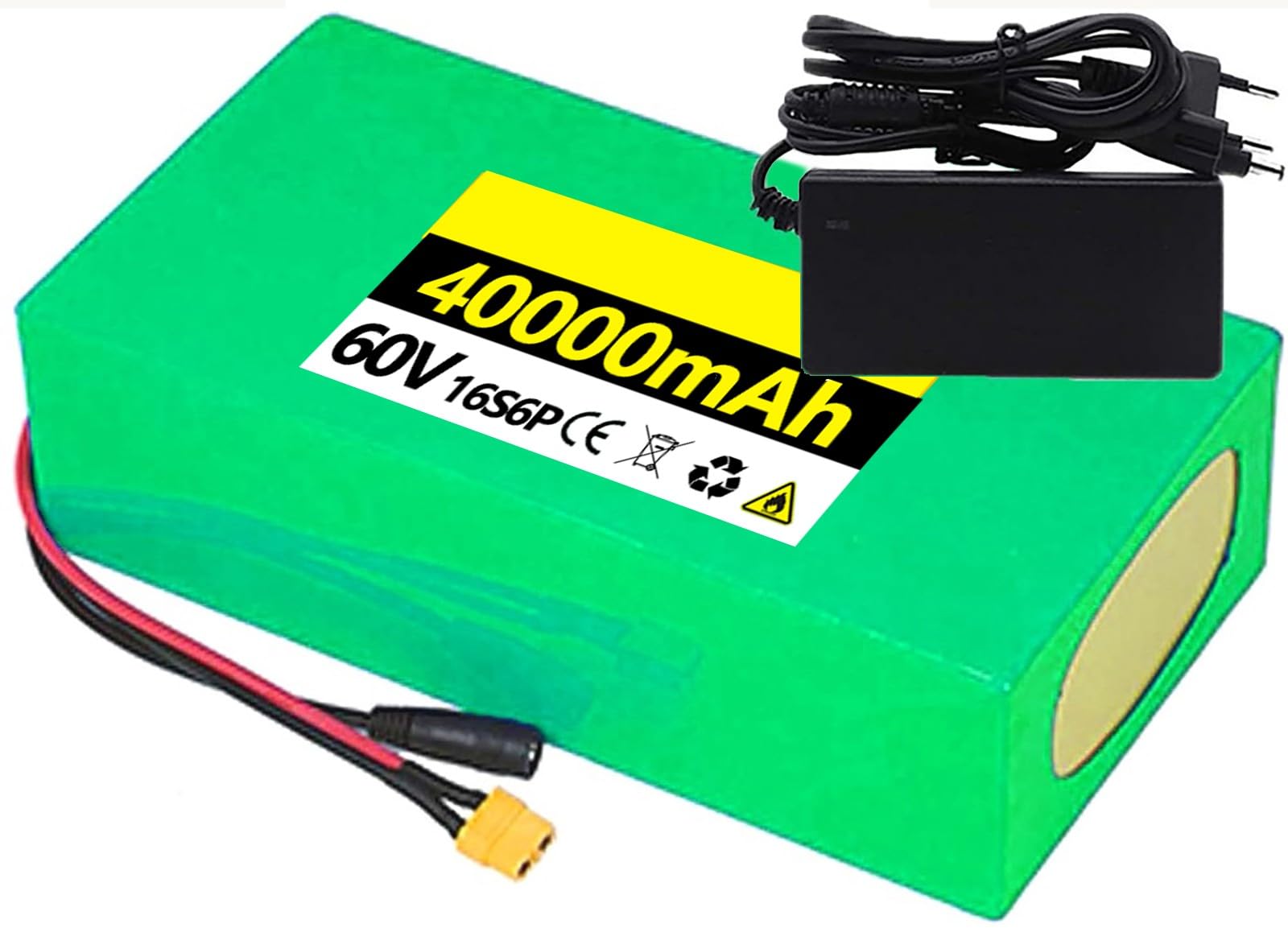 60V 10AH 20Ah 30Ah 40Ah Batería Bicicleta eléctrica PVC Impermeable Batería De Alta Potencia 60V 40AH Ebike Batería para 200w 350W 500w 800W 1000w Motor con Cargador