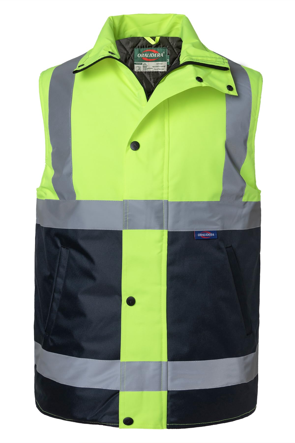 Gilet Haute Visibilité pour Homme Imperméable Gilet Rembourré de Sécurité avec Bandes Réfléchissantes Veste d'hiver Sans Manches