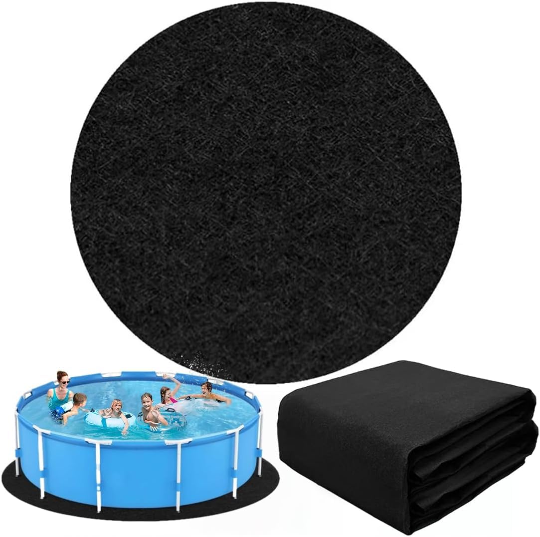 WRQIOO 12.14FT/3.7M Hot Tub Mat, Pool Floor Mat, Above Ground Pool Liner Pad, Under Poo-l Matting, Swimming Poo-l M-at