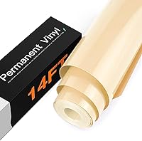 Vista 1 de HTVRONT Vinilo permanente beige – Rollo de vinilo adhesivo permanente beige brillante de 12" x 14 pies compatible con máquina de corte Cricut