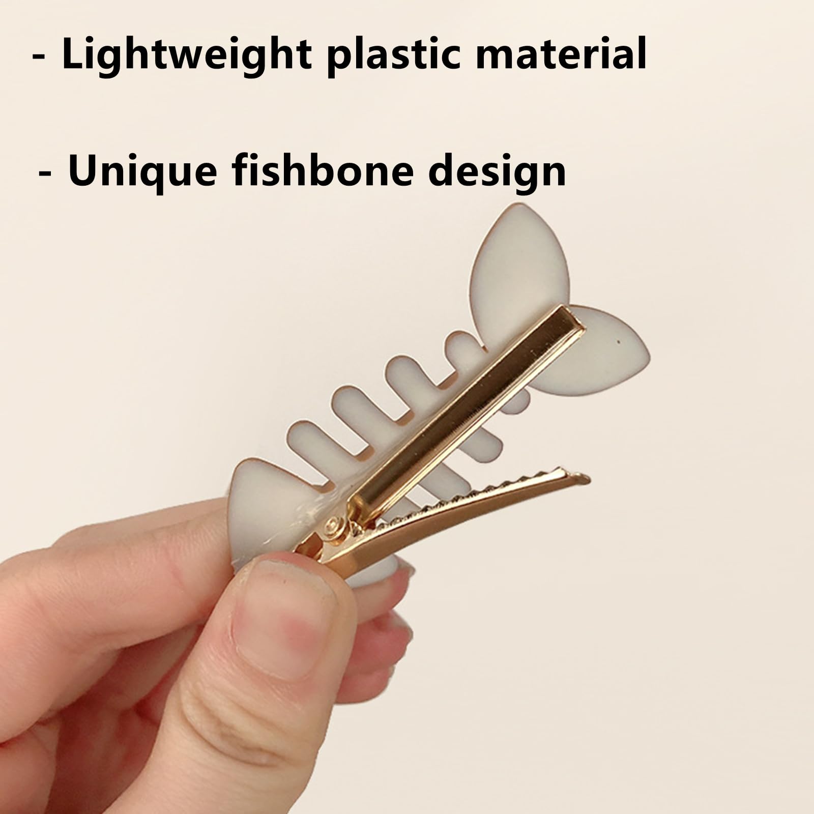 4 Packs Fish Bone Hair Clips, Cute Fish Shaped Hair Barrettes for Women Girls, Geometric Hairpins Hair Accessories Fishbone Alligator Hair Clips for Teen Girls