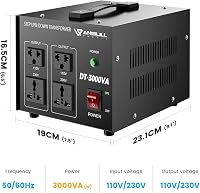 Anbull DT-3000W Toroid Transzformátor - Feszültségátalakító 110V-230V Között, Kétirányú Konverter, 50-60 Hz 6